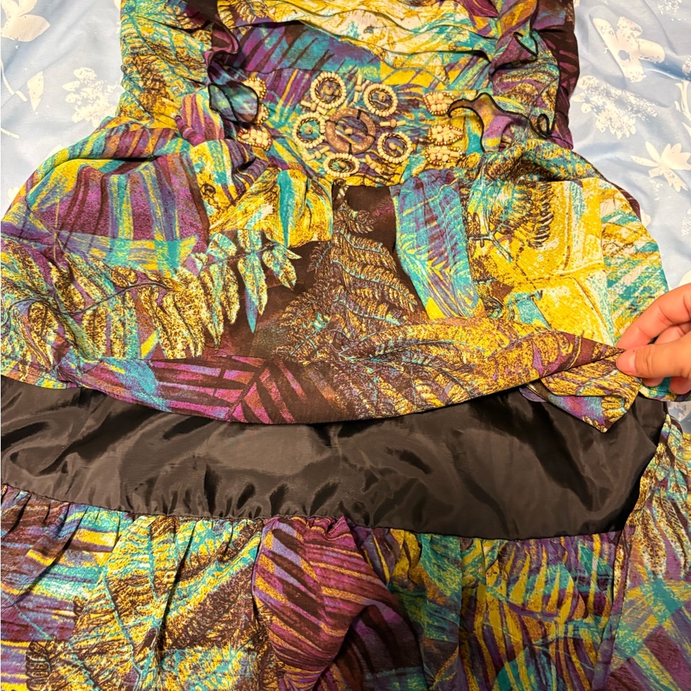 XOXO Multicolor Leaf Print Dress - Picture 4 of 9